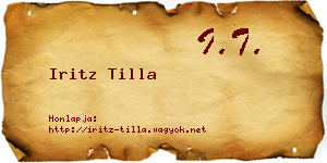 Iritz Tilla névjegykártya